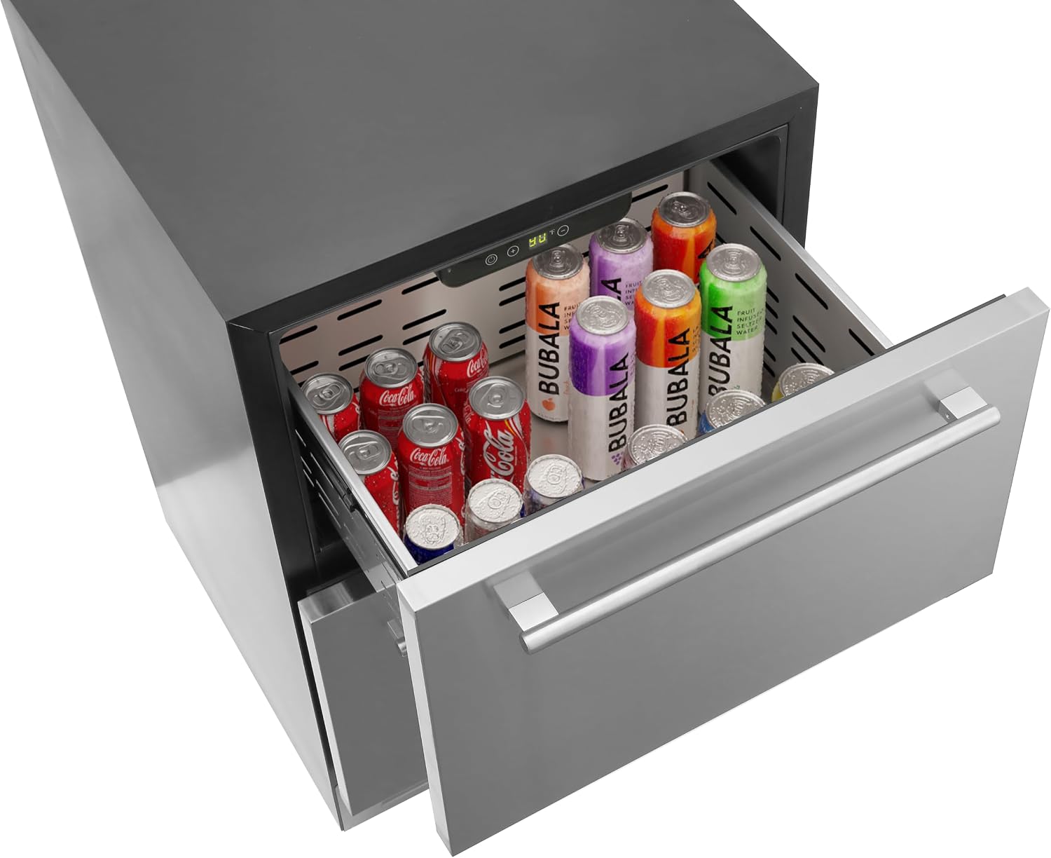KoolMore KM-OKS-RD2 24 in. Outdoor Kitchen Double Drawer Built-in Refrigerator in Stainless-Steel, ETL Listed