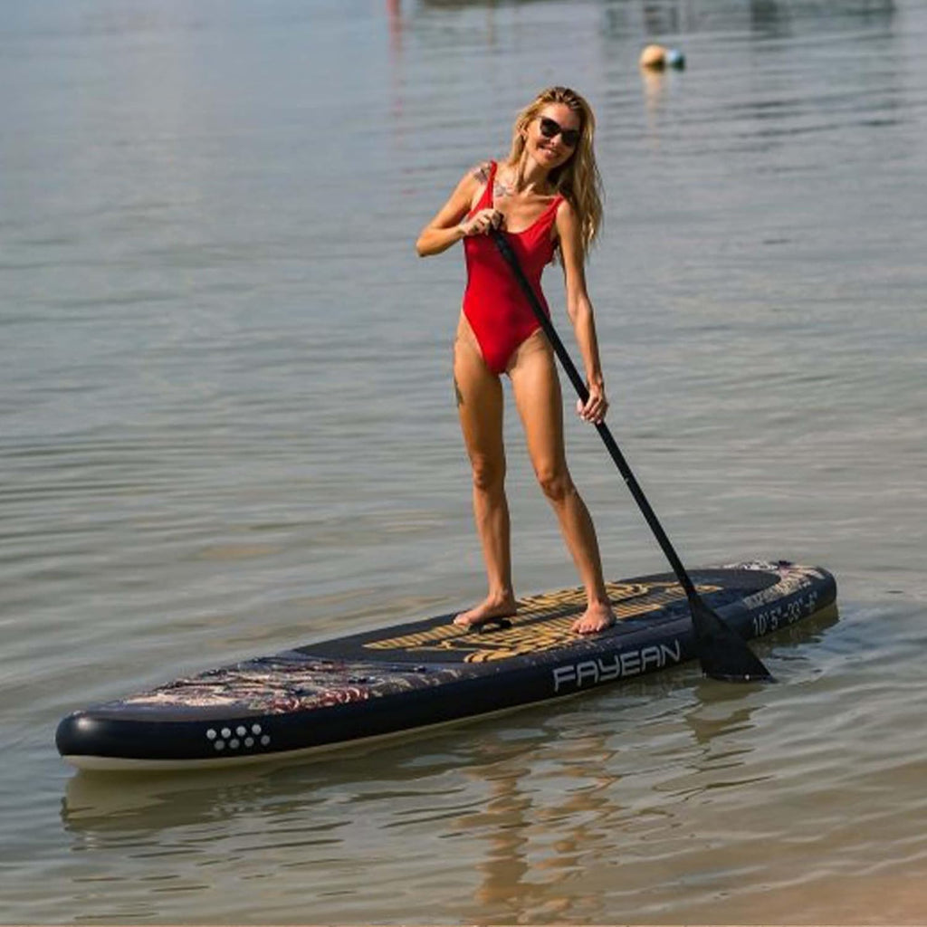 Inflatable Paddle Board 10'6''/11' Wide, Standup Paddle Board for Adults, with Premium SUP Accessories - 3 Fins, Adjustable Paddle, Safety Leash & Waterproof Phone Bag (GNR 11'5 * 33''*6'')