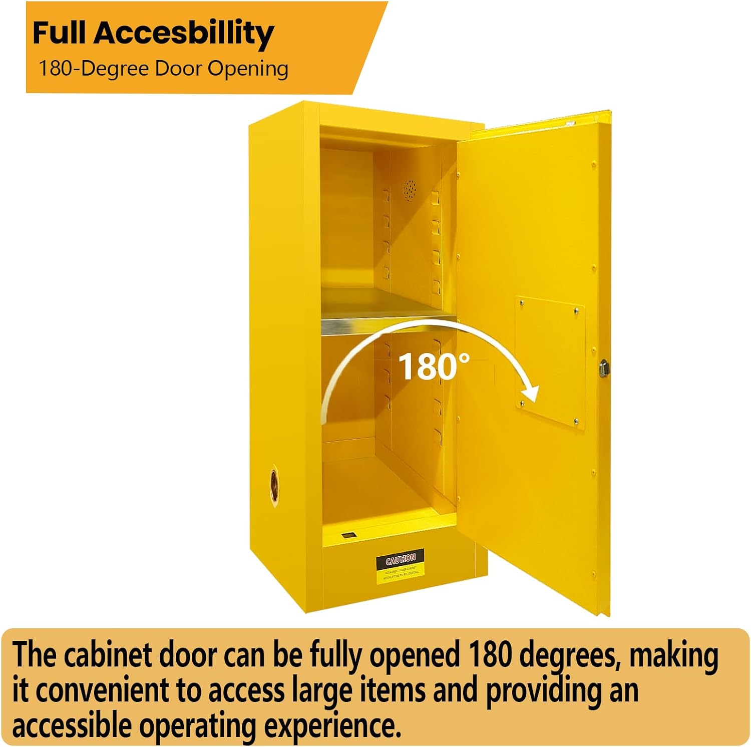 159 Gal Flammable Storage Cabinet with 3-Point Locking System and Adjustable Galvanized Shelves for Industrial Laboratories, Warehouses, Fire Resistant Metal Storage Cabinet for Flammable Liquids
