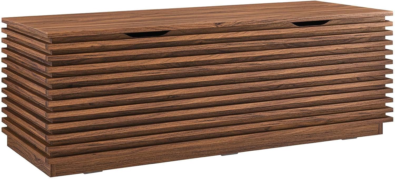 Modway Render 47' Wood Grain Storage Bench in Walnut
