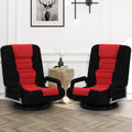 Swivel Gaming Chair Multipurpose 2PACK Floor Gaming Chair for Playing Video Games, TV, Reading w/Armrest Lumbar Support & 6 Adjustable Postion Backrest for Adults,Red