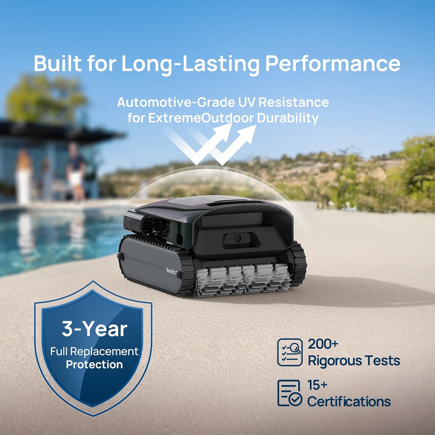 Beatbot AquaSense 2 Pro Cordless Robotic Pool Cleaner, Unmatched 5-in-1 Cleaning, Surface Parking, Skimmer with APP Control, Water Clarification, for Pools up to 3,875 Sq.ft – Pine Green
