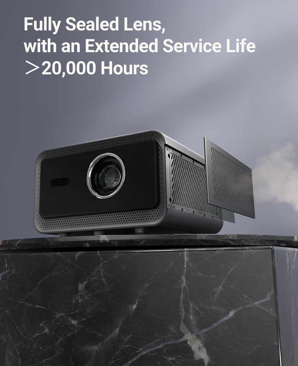 【Native 1080P & Auto Focus】Mini Projector with WiFi and Bluetooth, 800Ansi Brightness, Support 4K HD, Portable Movie Projector, Auto Keystone Correction, Compatible with Smartphone, Laptop, HDMI, USB