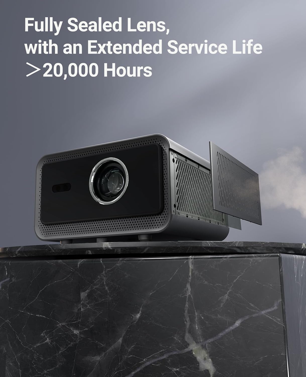 【Native 1080P & Auto Focus】Mini Projector with WiFi and Bluetooth, 800Ansi Brightness, Support 4K HD, Portable Movie Projector, Auto Keystone Correction, Compatible with Smartphone, Laptop, HDMI, USB