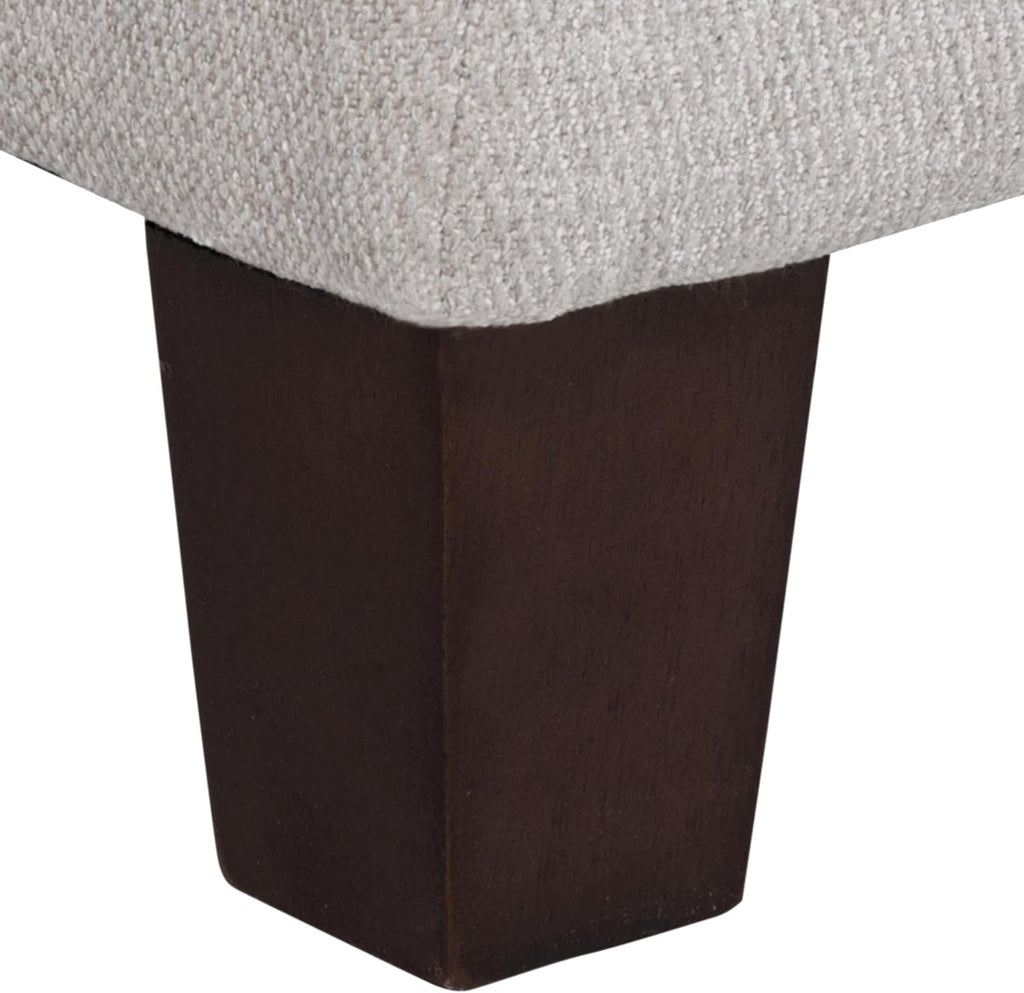 Homepop Home Decor | Tufted Ainsley Button Storage Ottoman Bench with Hinged Lid | Ottoman Bench with Storage for Living Room & Bedroom, Grey