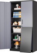 SISESOL Wide & Deep Metal Storage Cabinet with 5 Adjustable Shelf,72' Tall Garage Storage Cabinet with Lock,Metal Cabinets with Locking Doors,Lockable Steel Cabinets for Home,Office,Garage Locker