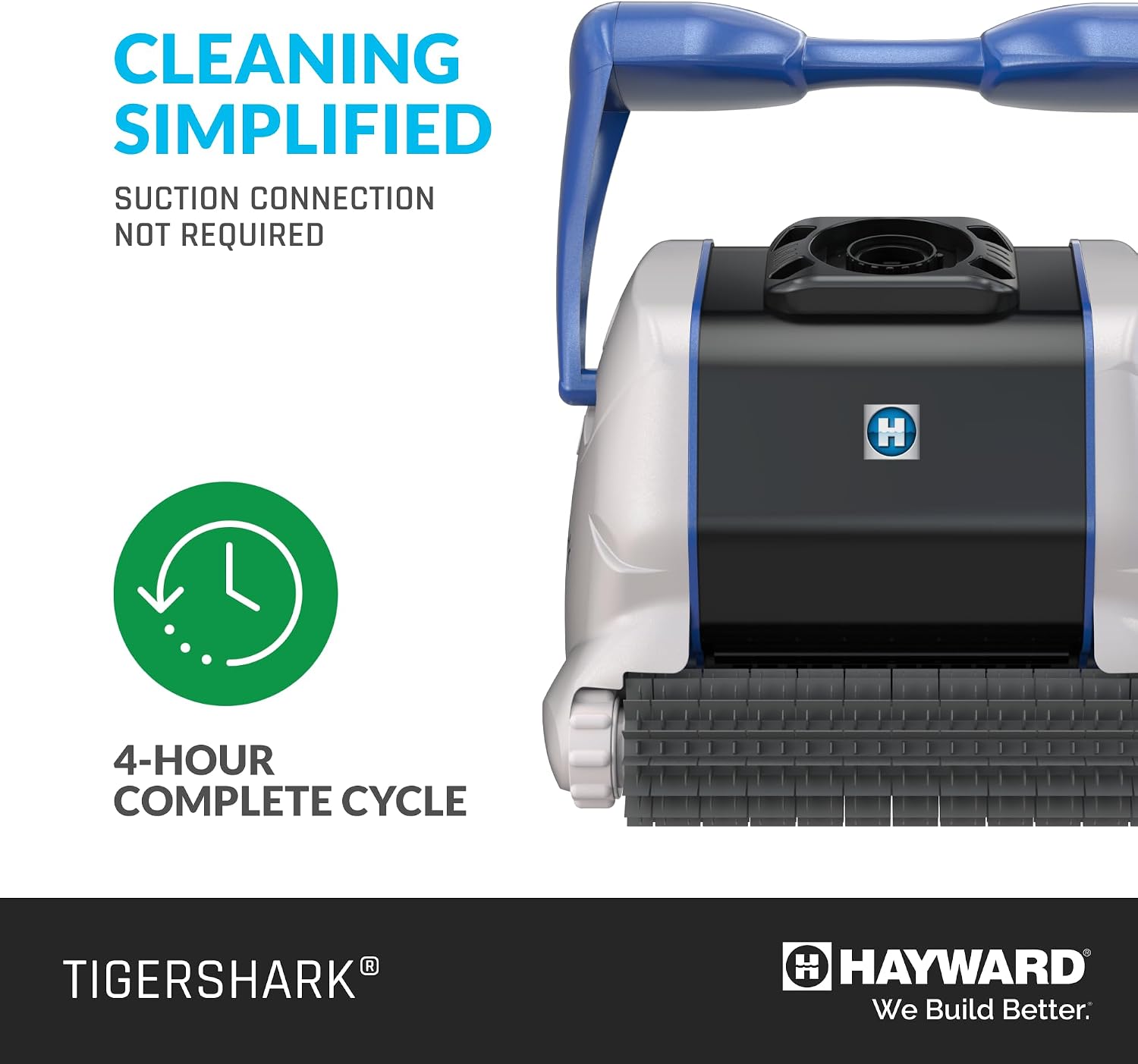 Hayward W3RC9950CUB TigerShark Robotic Pool Cleaner for In-Ground Pools up to 20 x 40 ft. (Automatic Pool Vacuum)