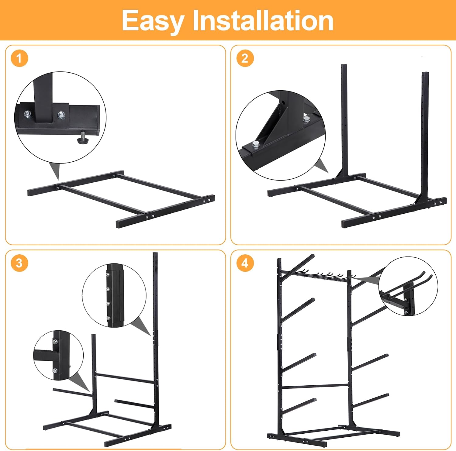 Kayak Storage Rack, Adjustable Kayak SUP Stand, Weatherproof and Heavy Duty Surfboard Storage Rack, Hold up Kayaks, SUPs, Paddleboards, Canoes