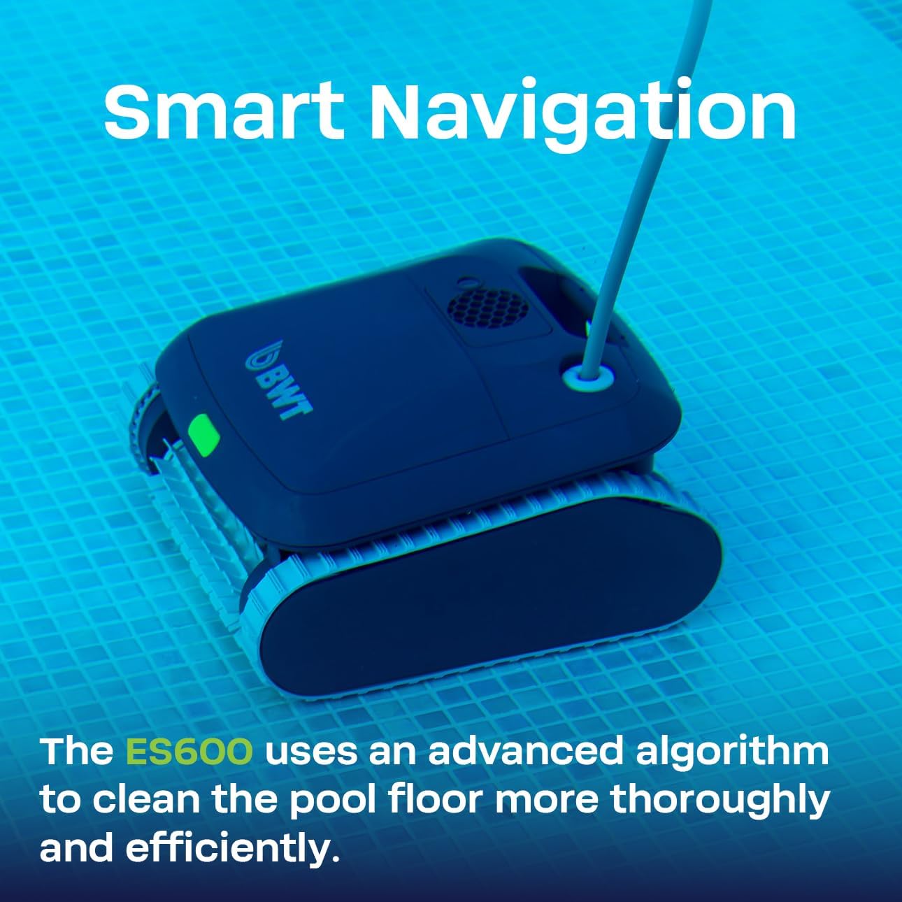 BWT ES600 Robotic Pool Cleaner for Above Ground Pools, Floor Cleaning Only, 46ft Cable, 1.5-Hour Cycle, Easy-to-Use Pool Vacuum
