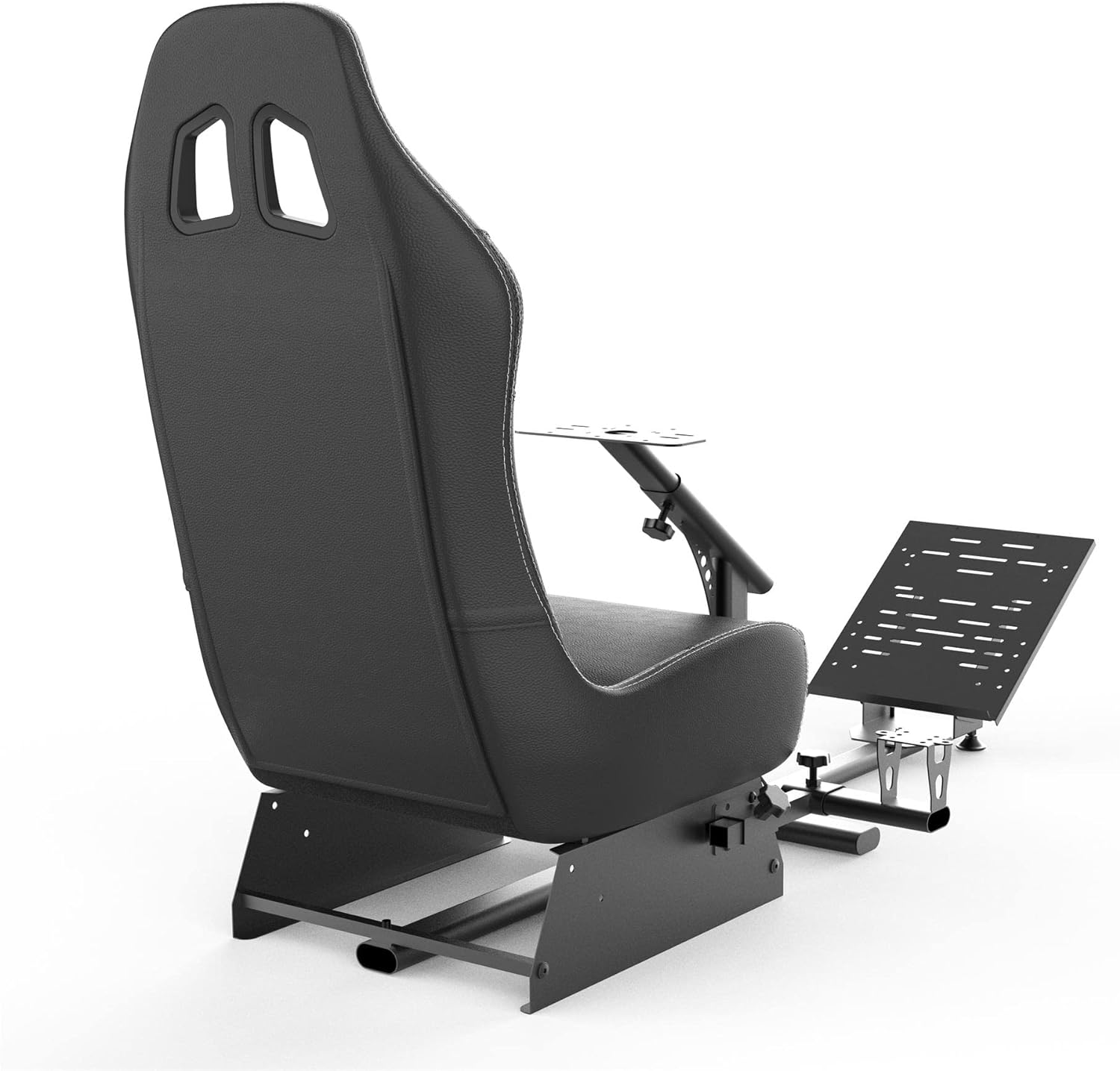 Sim Racing Cockpit with Seat | Compatible with G29 G920 G923 T248X T248 T300RS TX F458 T500RS| Easy to Install Racing Wheel Stand for PS5, Xbox, PC Gaming (Black/Black)
