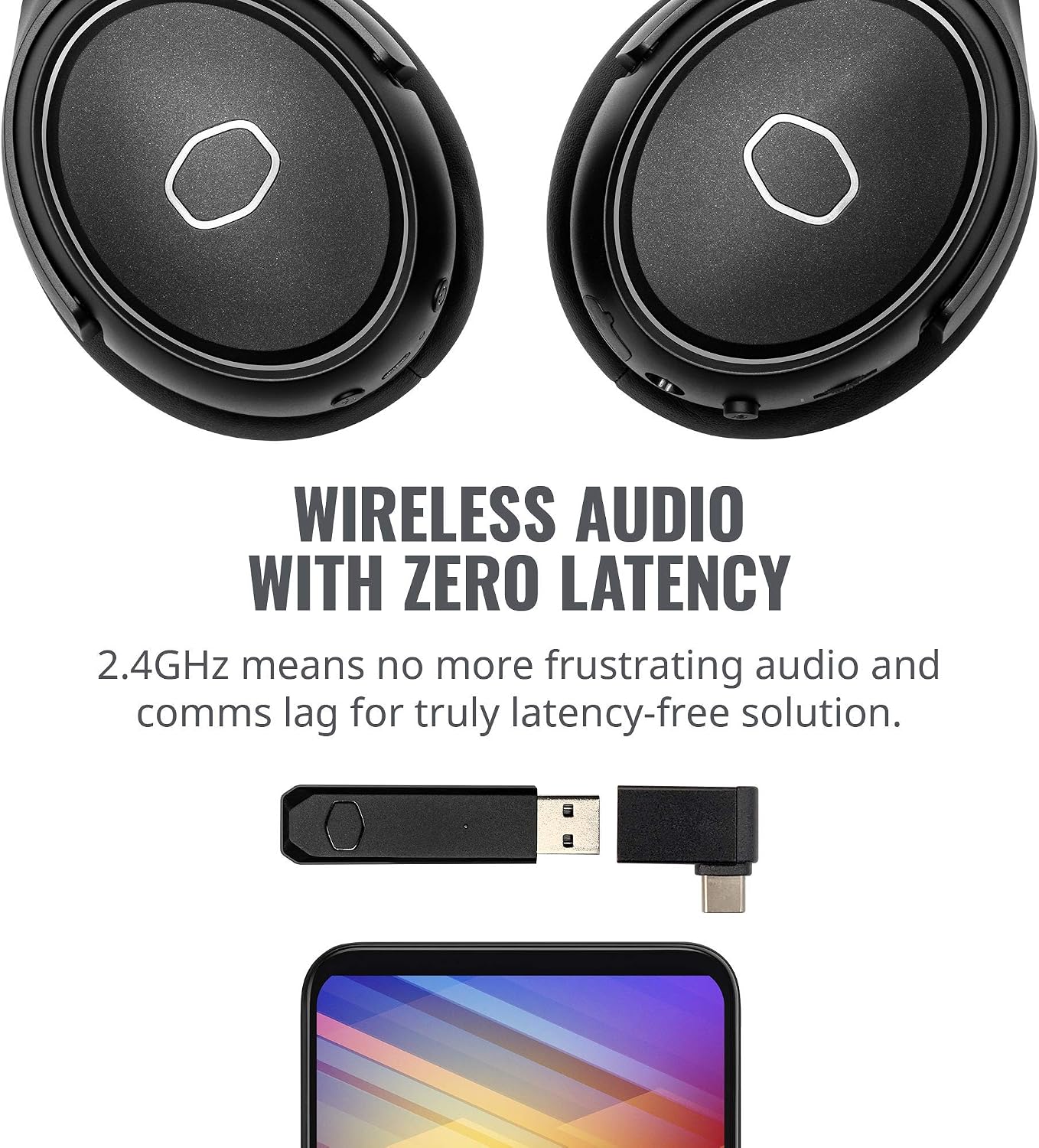 Cooler Master MH670 Gaming Headset with 2.4GHz Wireless, Virtual 7.1 Surround Sound, Durable Aluminum Frame, Detachable Omni-Directional Boom Mic, PC/Console/Mobile Connectivity (MH-670)