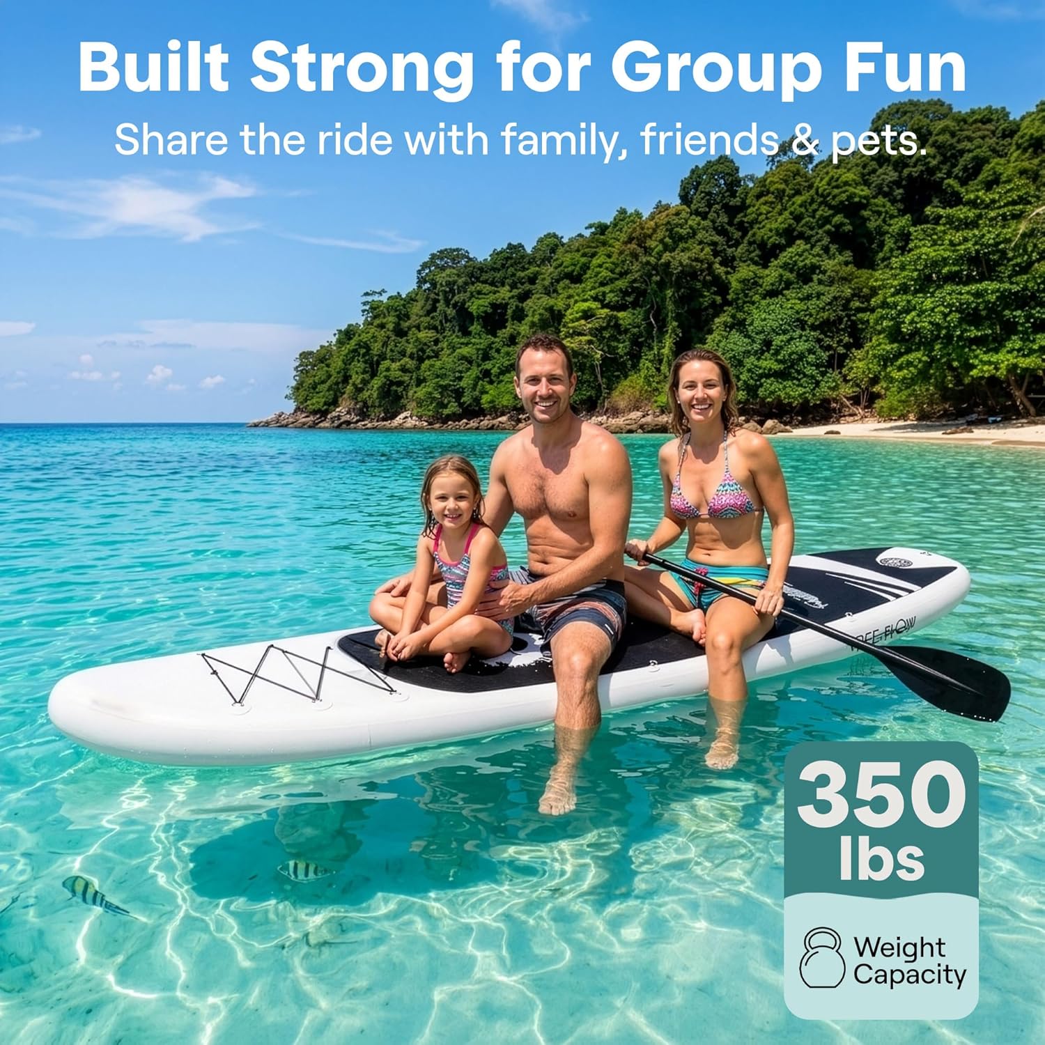 SereneLife Inflatable Stand Up Paddle Board - Wide Stable Design, Non-Slip Deck for Adults & Youth with Premium Paddle Board Accessories: Carry Bag, Dual Action Pump, Paddle, Ankle Leash