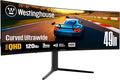 Westinghouse 49 Inch Curved Gaming Monitor, UWDQHD(5120 x 1440P), 3000:1 Contrast Ratio, 124% SRGB, 120Hz, 1800R, AMD FreeSync, Eyecare, Built-in Speakers, Tilt/Height/Swivel, HDMI, DisplayPort, USB-C