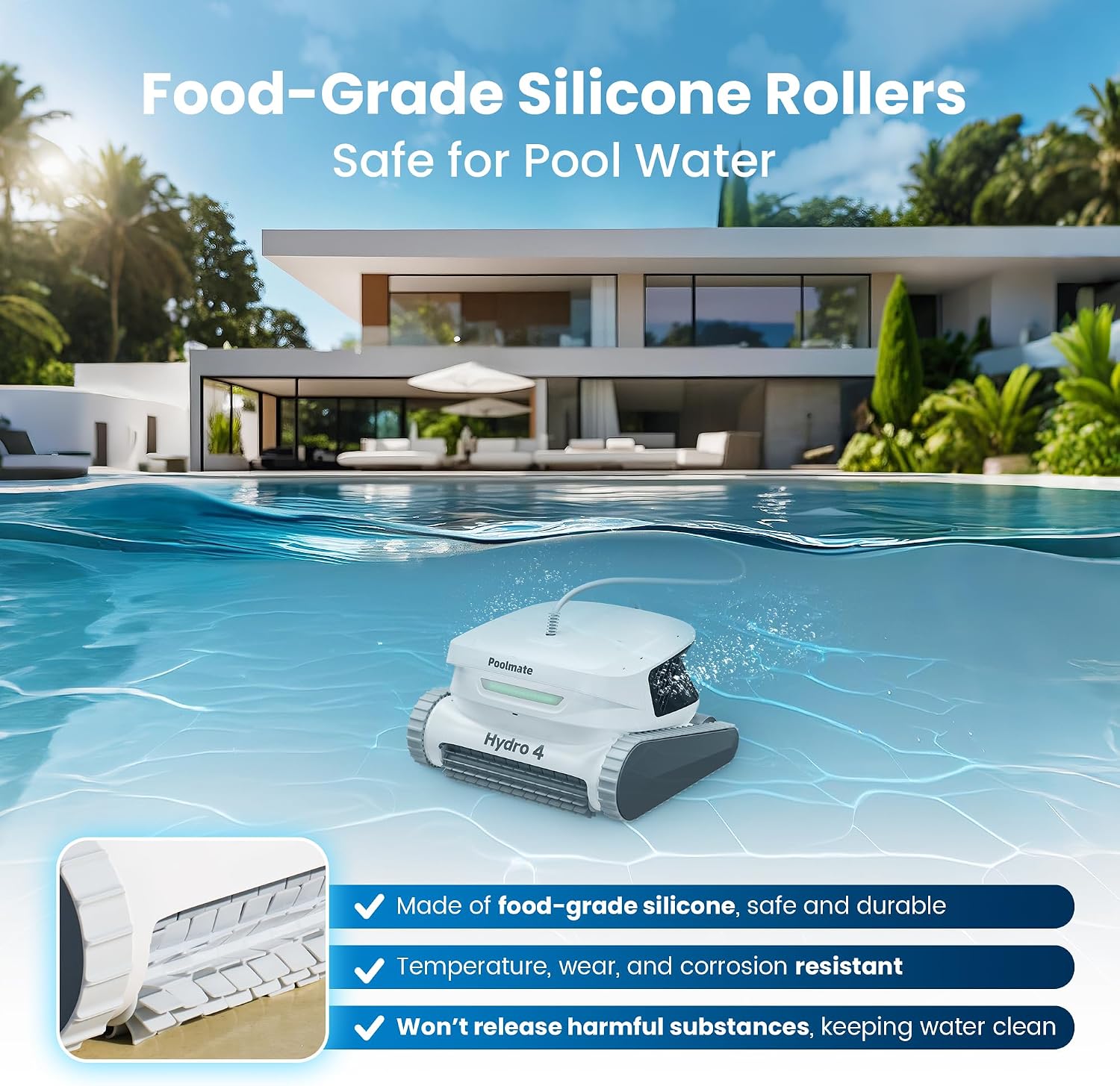 Chasing Hydro 4 Inground Pool Vacuum Cleaner | 50ft Corded Pool Robot for Floor, Wall & Waterline Cleaning | Smart App Control | 5070 GPH Suction Perfect for Pool Opening Season
