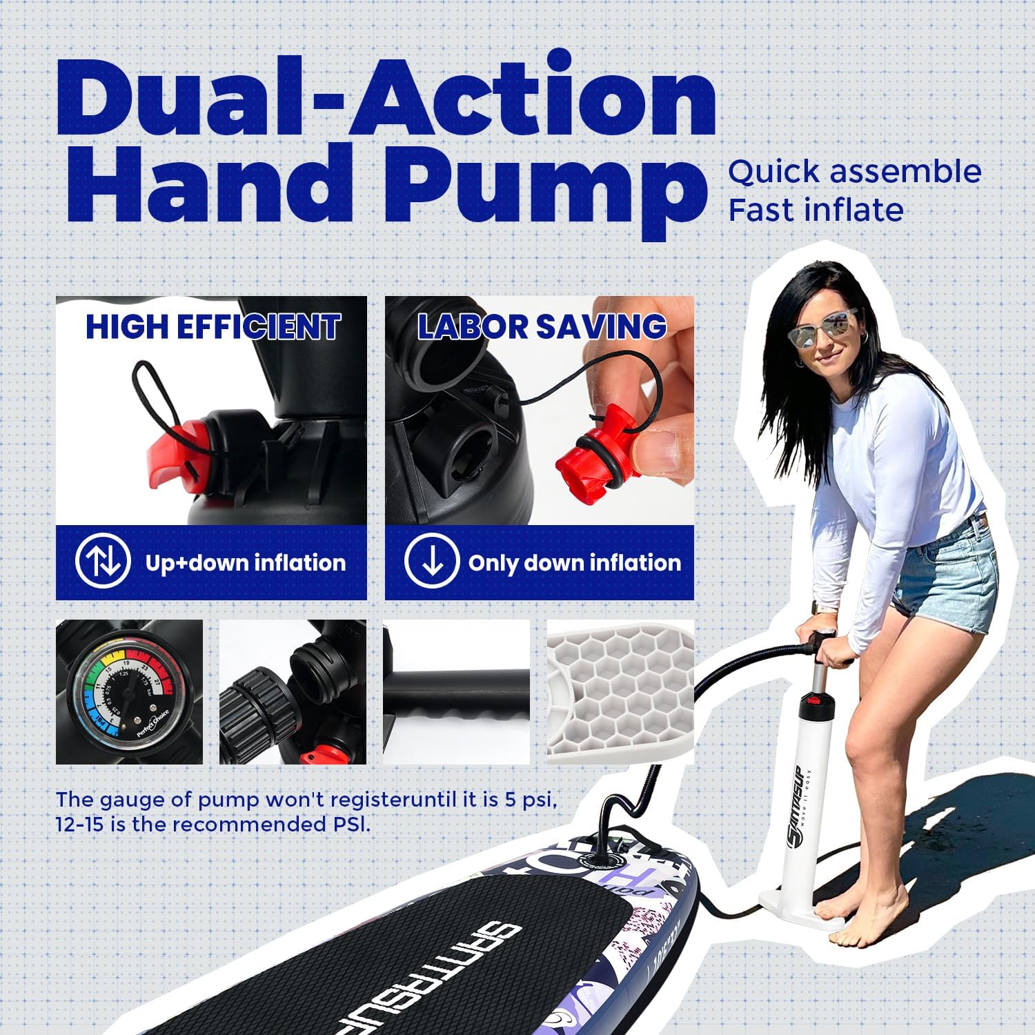 10'6'/11'Wide Inflatable Stand Up Paddle Board for Adults & Youth of All Skill Levels, with Premium SUP Paddleboard Accessories, Anti-Slip EVA Deck