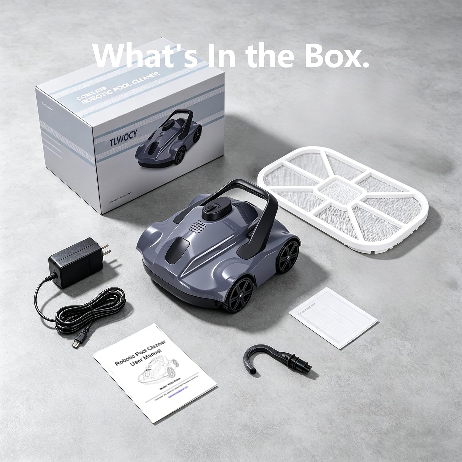 Robotic Pool Vacuum for Above & In-Ground Pools, Smart Cleaning Route, Deep Cleaning Performance, 130-Min Runtime, 3L Sealed Tank, Quiet Operation, Fits Pool up to 1076 sq.ft