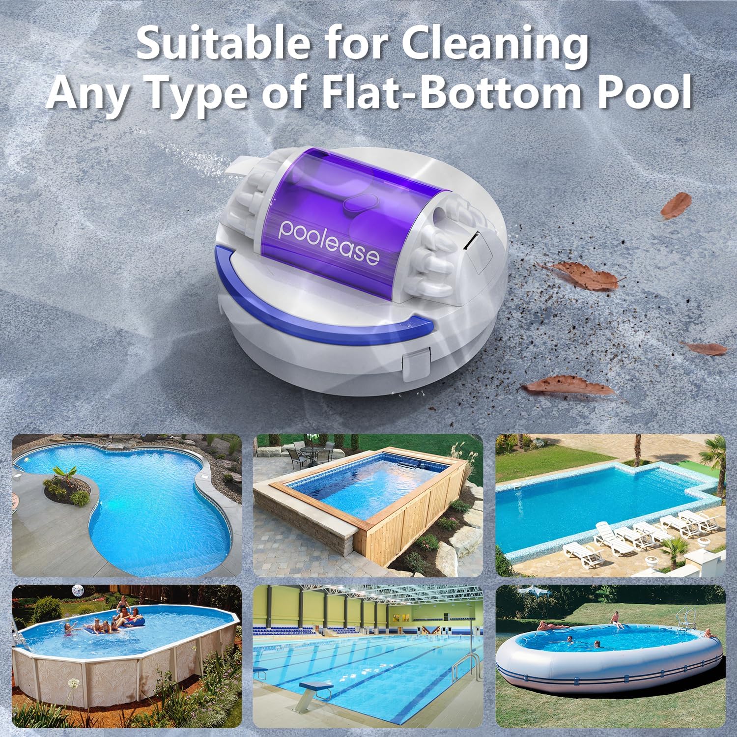 X1 Cordless Robotic Pool Vacuum, Automatic Pool Cleaner with 45W Dual-Motor, Ideal for Inground Above-Ground Flat Pool, 2L Debris Capacity
