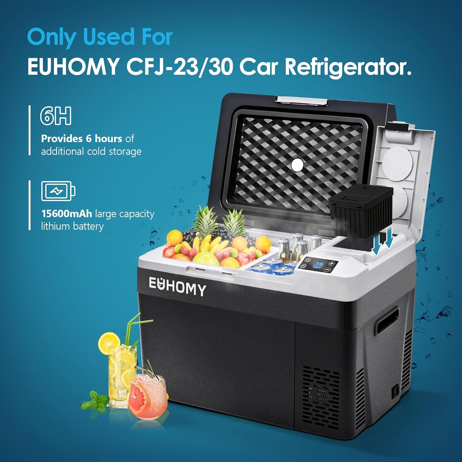EUHOMY Car Refrigerator, 12/24V DC and 120～240V AC, Freezer Fridge Cooler Battery for CFJ/TWW/CFIM/CFG/CFW, for Car, RV, Camping and Home Use