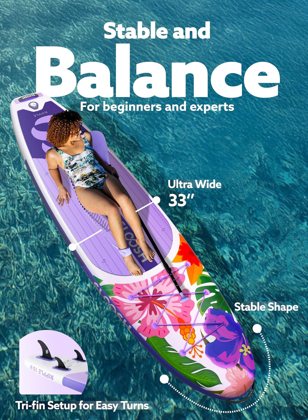 SLOOSH Inflatable SUP & Electric Pump Bundle – 10'6' Paddle Board with Premium Accessories, Non-Slip EVA Deck, 20 PSI Dual-Stage Pump for Fast Inflation, Perfect for Youth & Adults of All Skill Levels