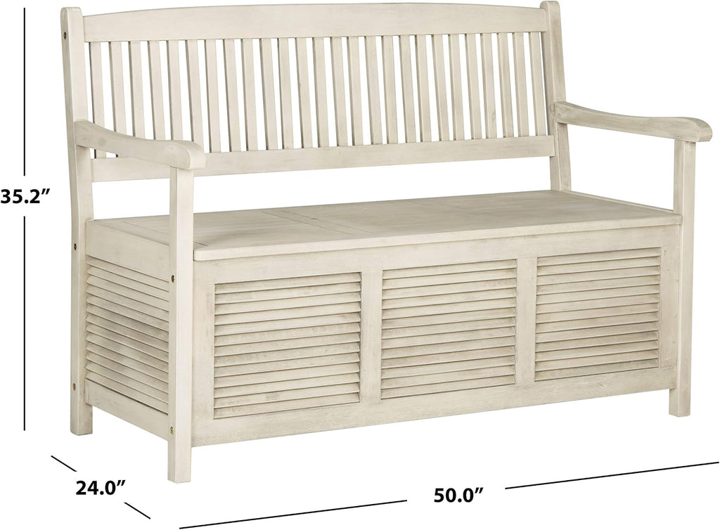 Safavieh Outdoor Collection Brisbane Grey Storage Bench