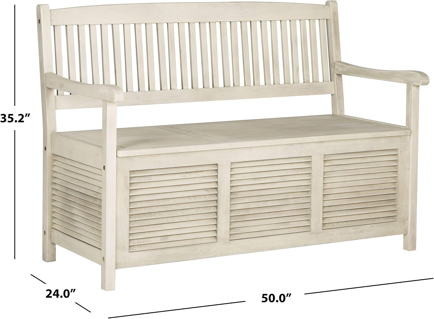 Safavieh Outdoor Collection Brisbane Grey Storage Bench