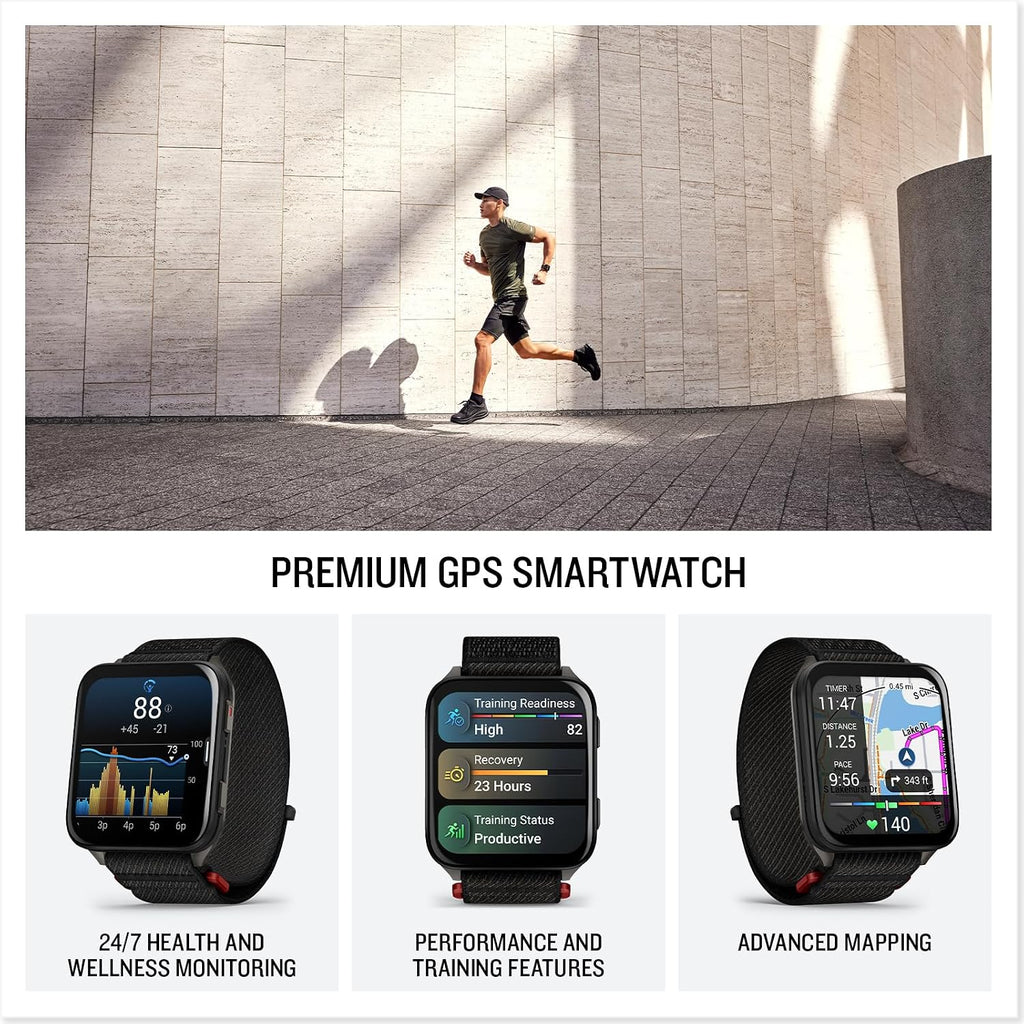 Garmin Venu X1, Thin and Lightweight GPS Smartwatch, 2 inch AMOLED Display, Advanced Health and Fitness Features, Black with Slate Titanium Caseback Bundle with Accessories