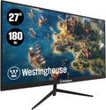 Westinghouse 27 Inch Gaming Monitor, IPS, 180Hz, 1ms, FHD 1080P, 110% sRGB, AMD FreeSync, Eyecare, Computer Monitor for Office, PC & Console Games, Built in Speakers, DisplayPort, HDMIx2/Gaming Mode