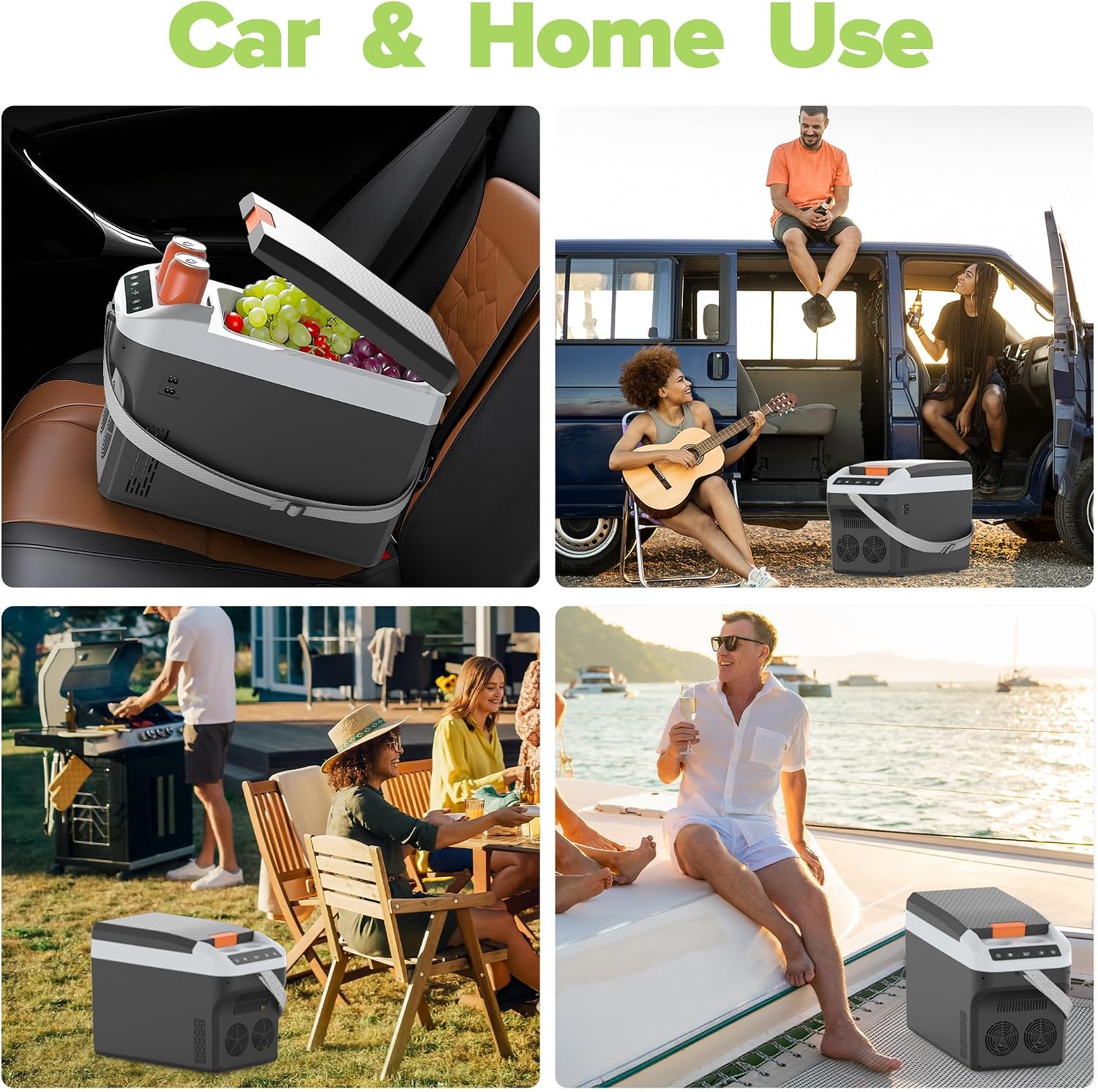 advwin 12 Volt Car Refrigerator Electric Cooler/Warmer, Plug In Car Cooler with 110V AC Home Power Cord & 12V Car Adapter, Portable Refrigerator for Camping, Travel, RV (22L, Dark Grey)