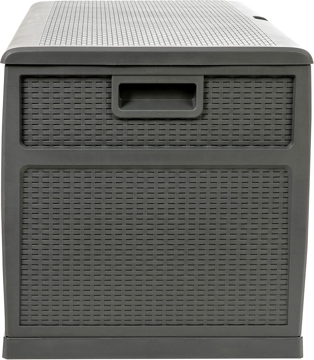 Flash Furniture 120 Gallon Plastic Deck Box - All-Weather Patio Storage and Organization for Throw Pillows, Pool Toys or Garden Tools