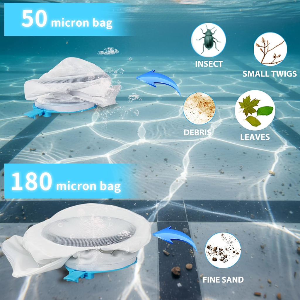 55 High-Power Cordless Pool Vacuum Cleaner for Inground & Above Ground Pools | MAX 75-Min Runtime, XL 24 GPM Suction for Heavy Debris | Includes 2 Extra Large (10L) Filter Bags
