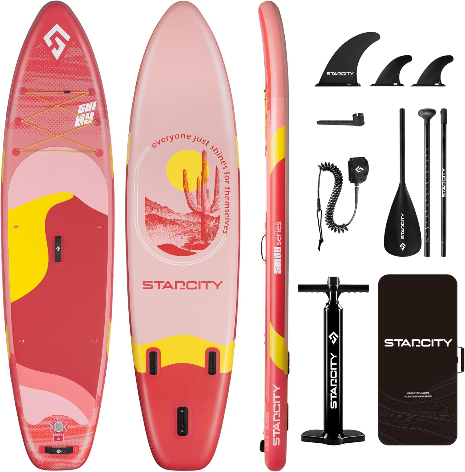 Starcity 11'x34*6' Blow Up Paddle Board, Inflatable Paddle Board, Spacious and Stable, Anti Slip and Easy to Operate, Large Size Suitable for Single Person/Family/Pet Use