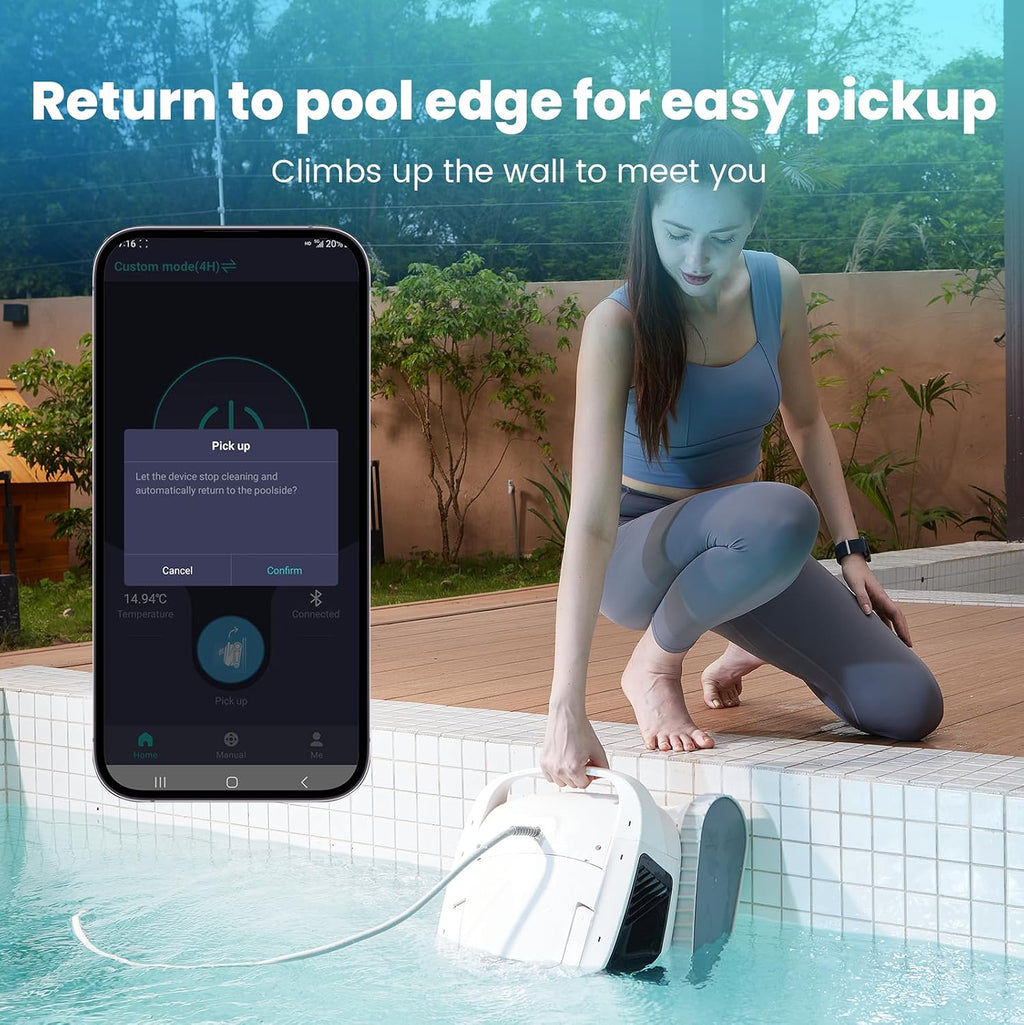 Hydro 4 Corded Robotic Pool Cleaner, Pool Vacuum for Inground Aboveground Pools, Floor Wall Waterline Cleaning, 4.1L Filter Basket, Pool Cleaner Robot Ideal for Pools up to 50 FT in Length