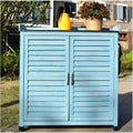 Furniture Waterproof Tool Shed Outdoor Garden Patio Storage Cabinet with Potting Benches Outdoor Work Station Table (Color : Blue)
