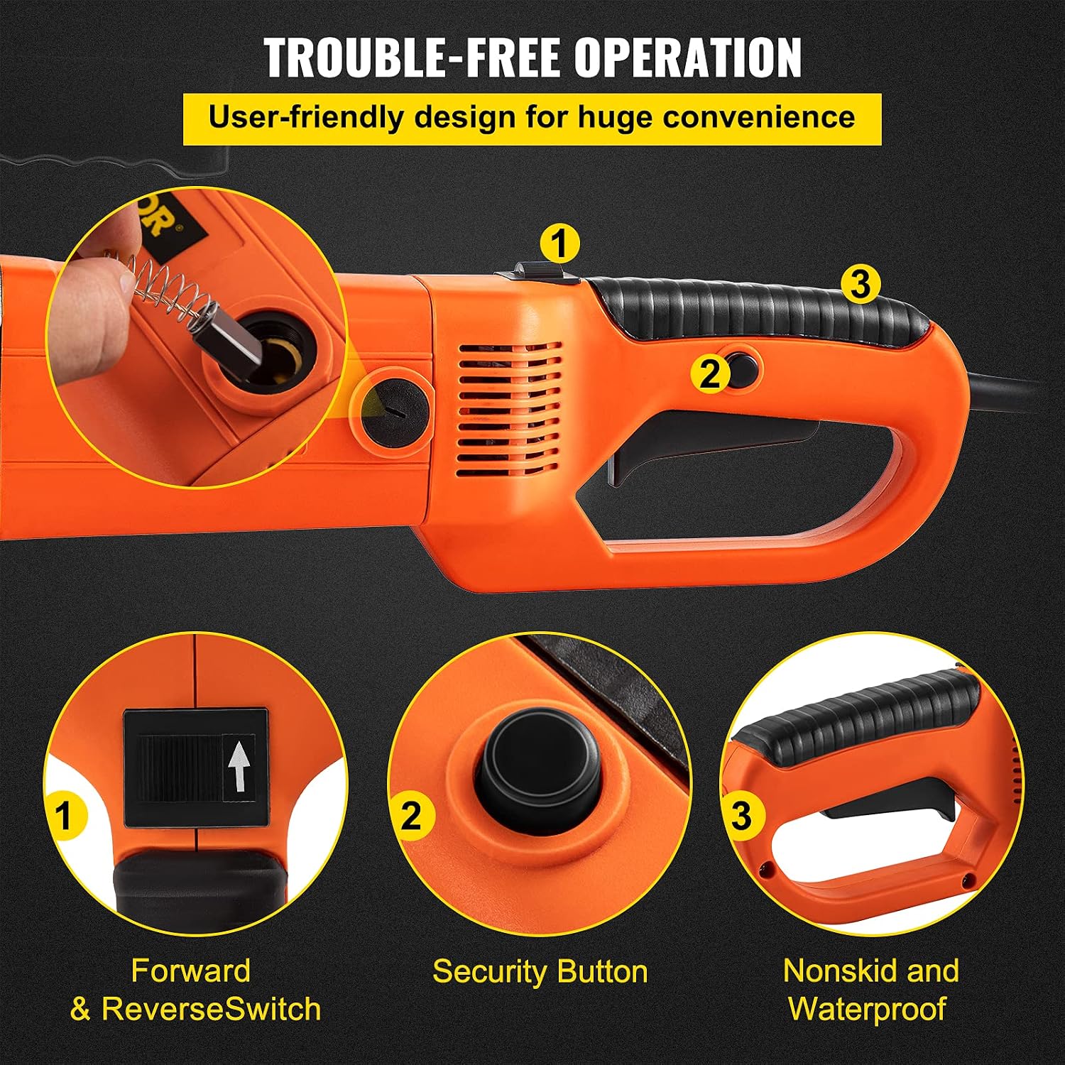VEVOR Electric Pipe Threader, 2300W Pipe Threading Machine with 4 Dies 1/2' - 1 1/4', 110V Hand-held Pipe Threader Machine with Copper Motor, Portable Electric Pipe Threading Kit with Carrying Case