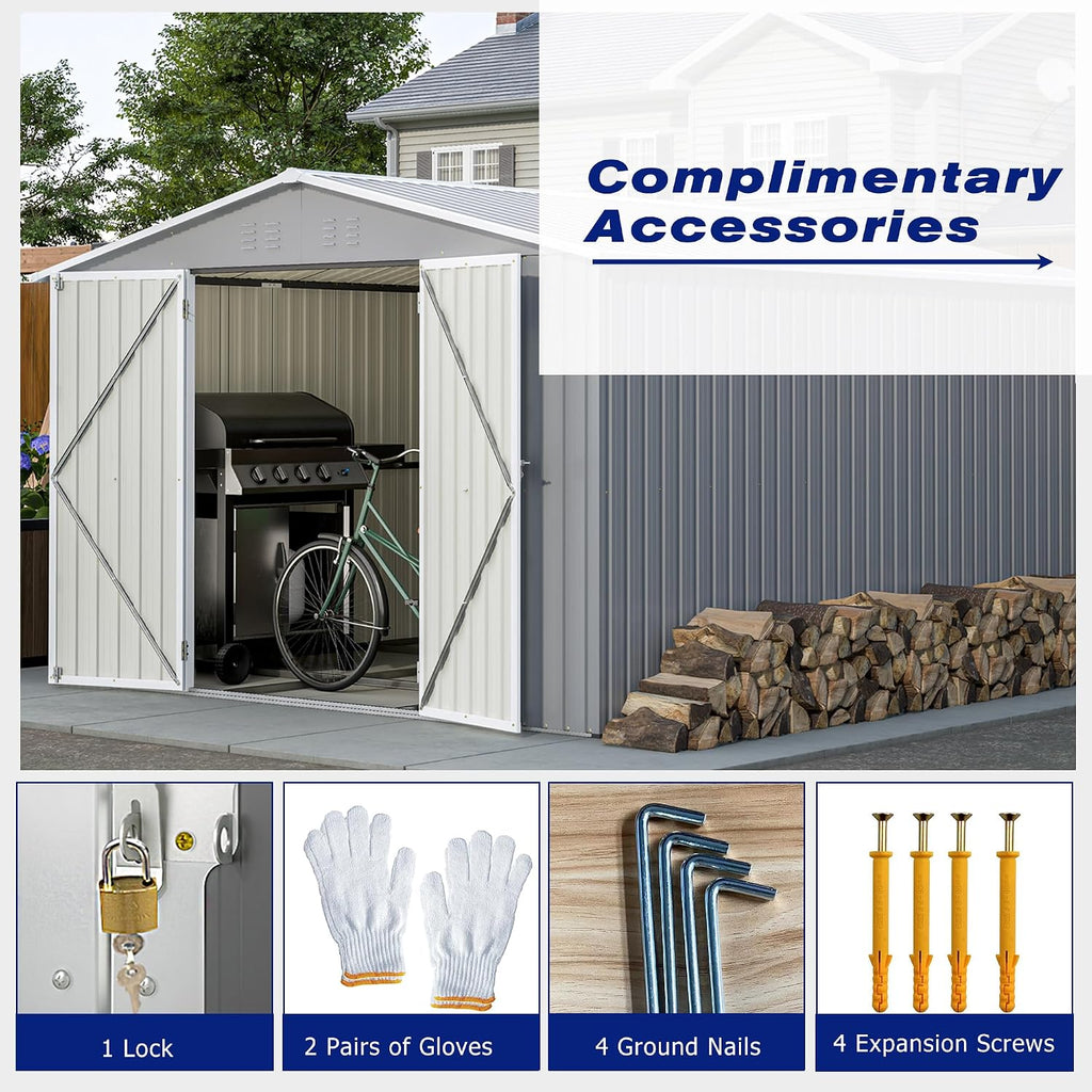 C Garden Sheds, 8 x 12 ft, Gray