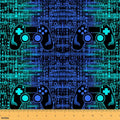 Feelyou Gamer Fabric By The Yard 10 Yards Kids Gaming Decorative Soft Flannel Fabric for Boys Gamegamepad Upholstery for Chairs Modern Game Console Controller Green Blue