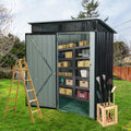 KEIKI 5x3 FT Outdoor Metal Storage Shed with Transparent Plate and Lockable Door for Garden Yard Lawn