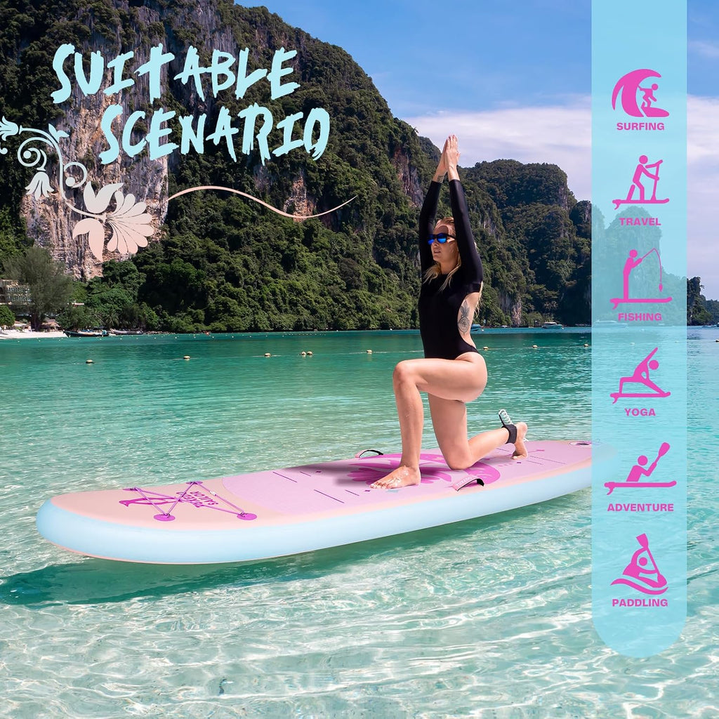 Tuxedo Sailor 10'6'/11' Inflatable Stand Up Paddle Board with SUP Accessories, Anti-Slip EVA Deck and Large Fin, Paddle Boards for Adults & Youth of All Skill Levels