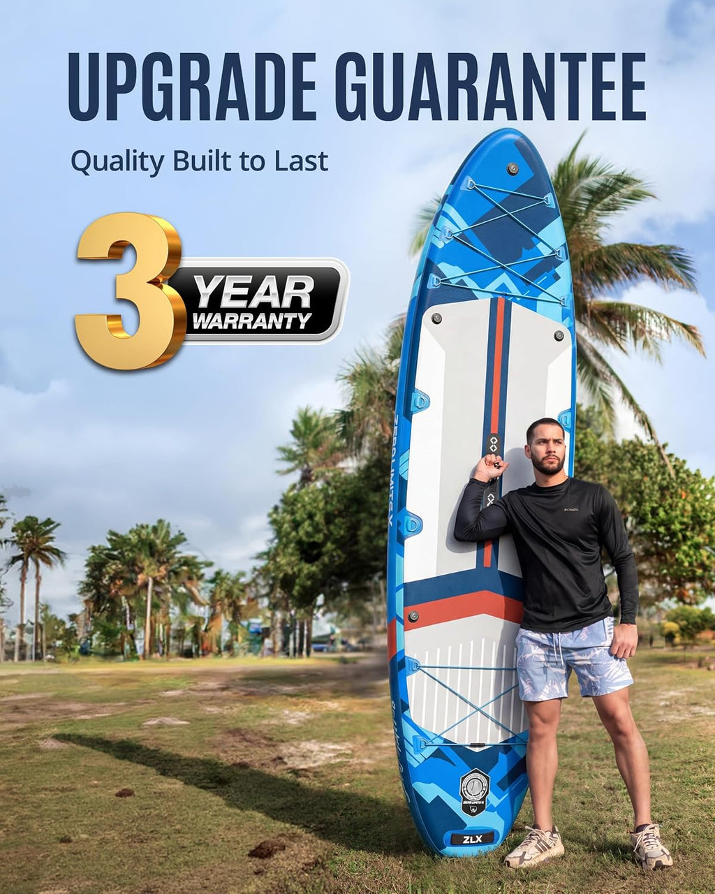 ZLX 11'6'x35' Ultra Wide Inflatable Stand Up Paddle Board | Stable Non-Slip Deck Pad, Unique Fin System, Premium SUP Accessories & Backpack - Upgraded Pump for Adults, All Skill Levels