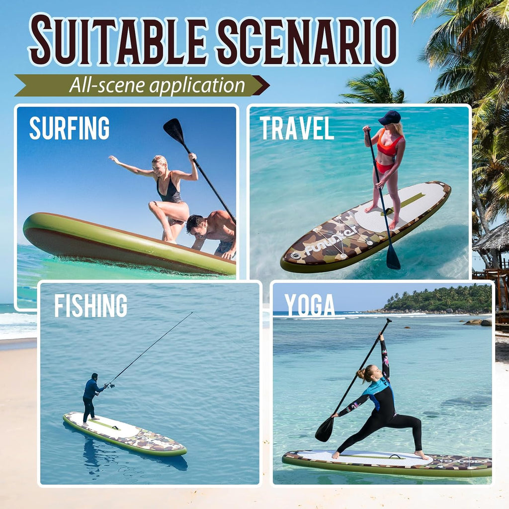 FunWater Inflatable Stand Up Paddle Board with Premium SUP Paddleboard Accessories, Anti-Slip EVA Deck, 11'6''/11'/10'6'' Paddle Boards for Adults & Youth of All Skill Levels
