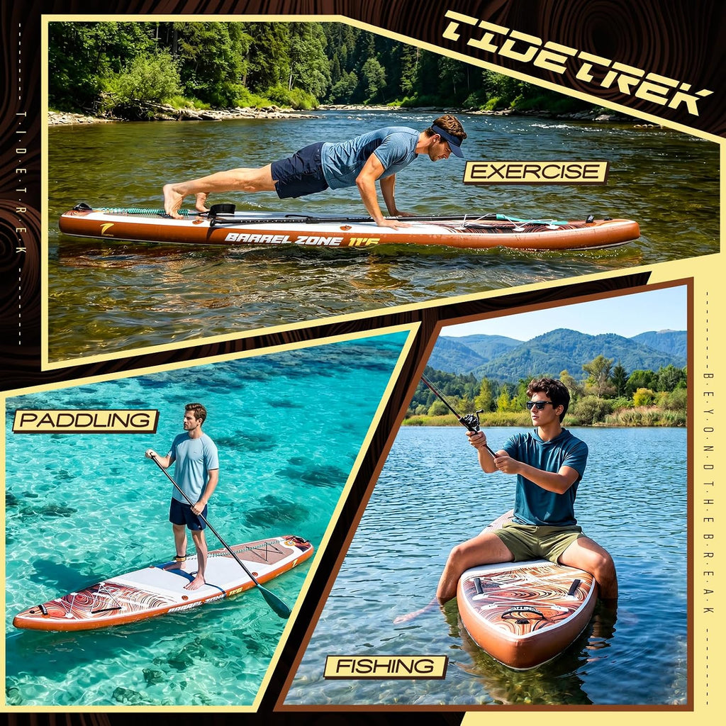 11'6' Inflatable Stand Up Paddle Boards, Premium SUP Accessories, Non-Slip Comfort Deck for Youth & Adults