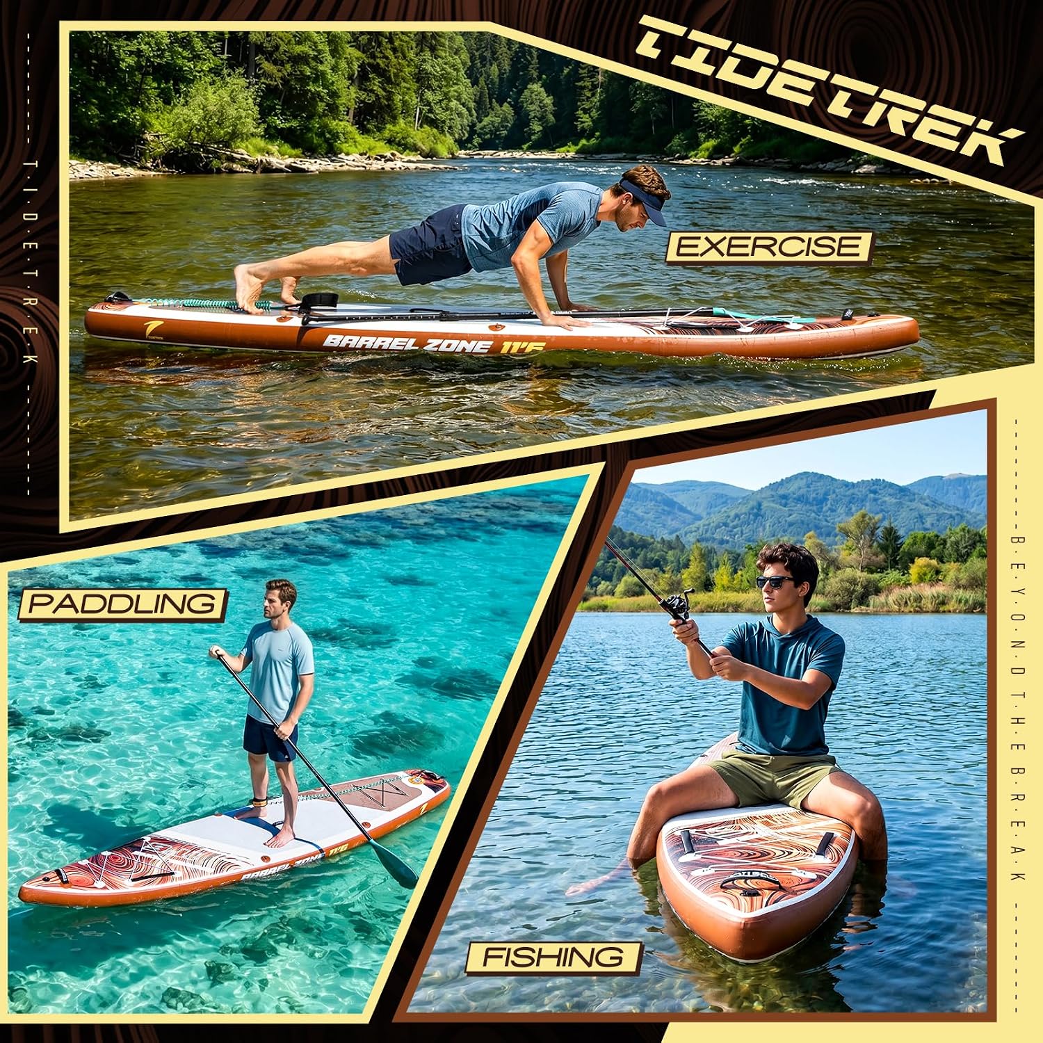 11'6' Inflatable Stand Up Paddle Boards, Premium SUP Accessories, Non-Slip Comfort Deck for Youth & Adults
