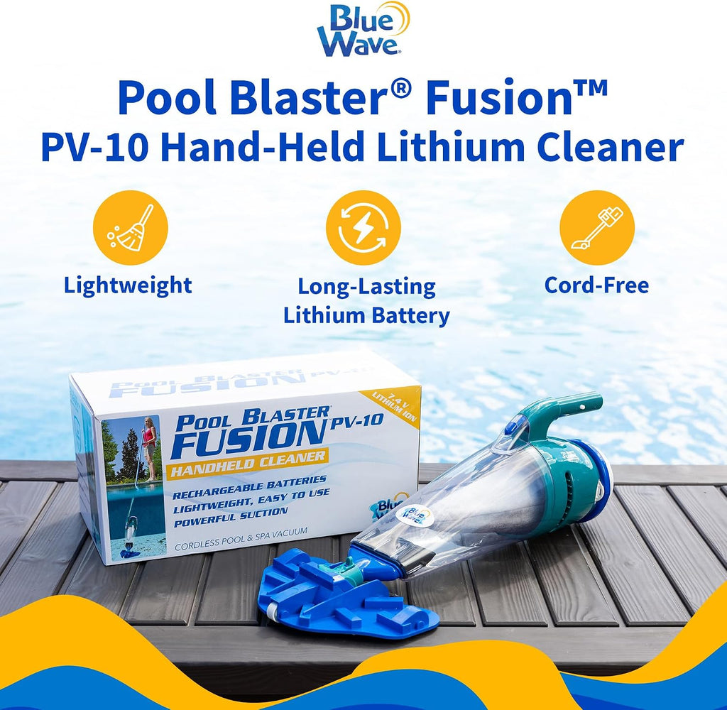 Pool Blaster Fusion PV-10 Hand-Held Lithium Cleaner, Blue