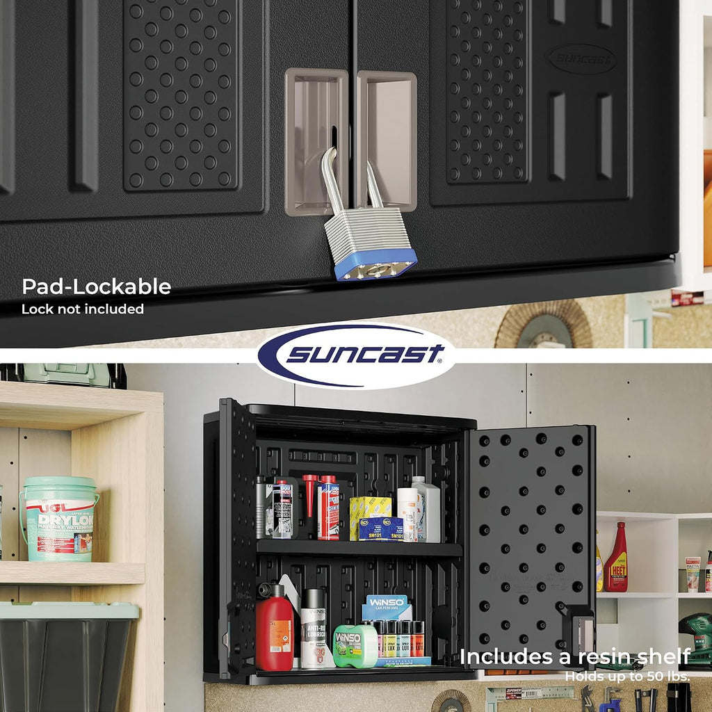 Suncast Wall Storage Cabinet, Black