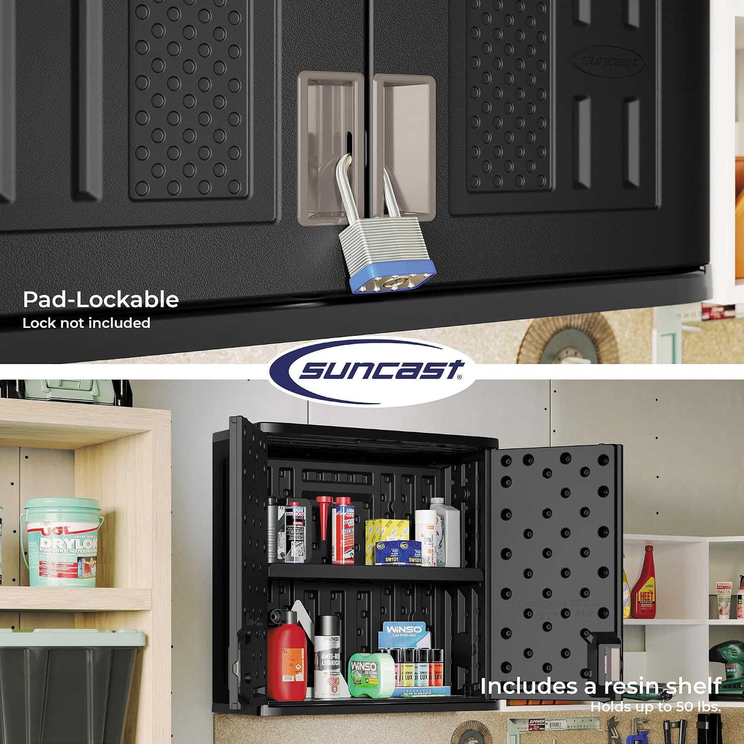 Suncast Wall Storage Cabinet, Black