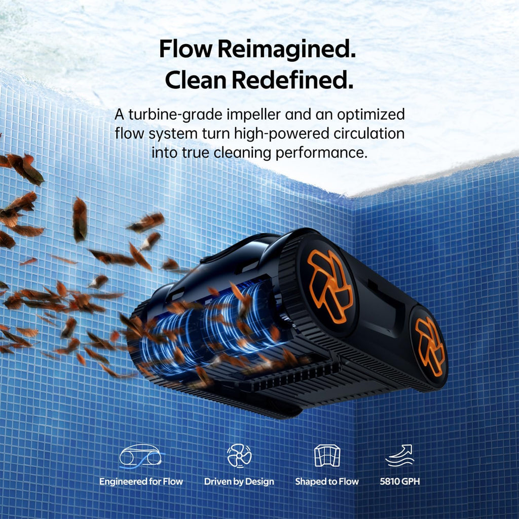 iGarden Robotic Pool Cleaner K Series, Cordless Pool Vacuum Robot for Inground & Above Ground Pools, Smart Navigation, Touchscreen, Self-Parking, Cleans Floor, Wall & Waterline, 220 Min