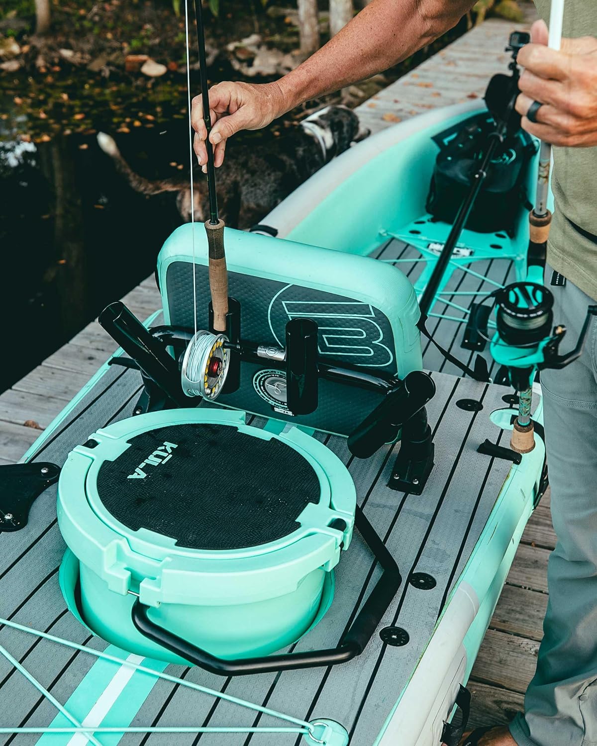 BOTE Brand Four Rod Holder Storage Rocket Rac Attachment Recreational Fishing Accessory Rac Receivers Compatible with LONO Aero Inflatable Kayak Stand Up Paddle Board Watercraft