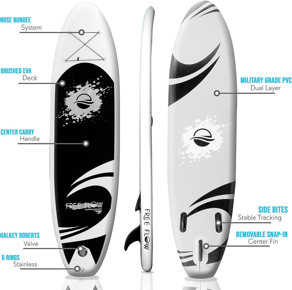 SereneLife Inflatable Stand Up Paddle Board and Detachable Seat - SUP Paddleboard Set for Adults and Youth, 32' Wide Design with Non-Slip EVA Deck Pad and Marine-Grade Materials, 350 lbs Capacity