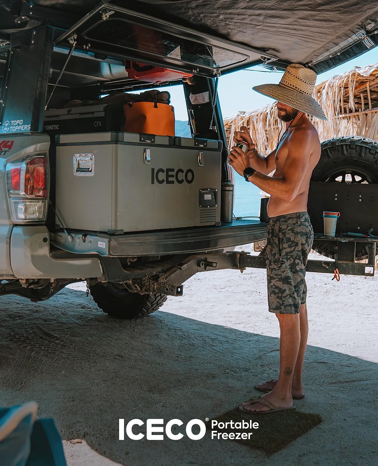 ICECO VL60 Dual Zone Portable Refrigerator with SECOP Compressor, 60 Liters Platinum Compact Refrigerator, DC 12/24V, AC 110-240V, 0℉ to 50℉, Home & Car Use (with Insulated Cover)