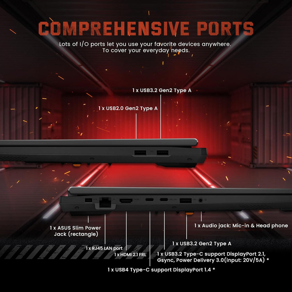 ASUS TUF A18 Gaming Laptop, 18' WUXGA 144Hz Display, AMD Ryzen 7 260, NVIDIA GeForce RTX 5060 8GB GDDR7, 64GB DDR5, 4TB SSD, Backlit Keyboard, FHD IR Camera, Win 11 Pro, Gray, 1TB Docking Station Set
